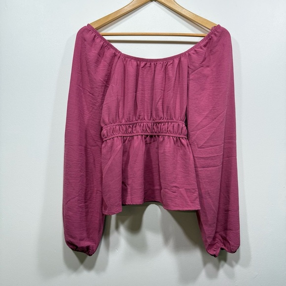 Olive and Oak Women's Pink Off-Shoulder Top - Picture 3 of 8